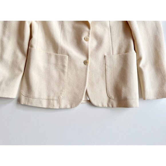 Vintage 80's CACHAREL Ivory Wool Blend Single Breasted Blazer Jacket, Size 36/XS - Picture 10 of 16